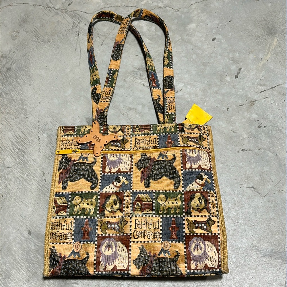 SAS Multi Breed Dog Faithful Companion Tapestry‎ Shopper Tote / LL-7